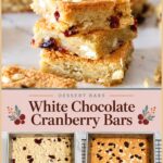 Pinterest image for White Chocolate Cranberry Bars.