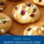 Pinterest image for cranberry cookies with chocolate chips.
