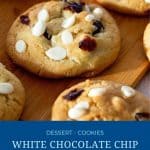Pinterest image for cranberry cookies with white chocolate.