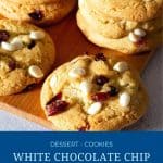 Pinterest image for cranberry chocolate with white chocolate.