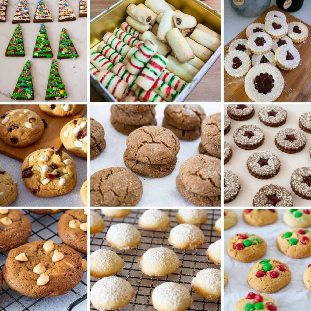 Collage of holiday cookies