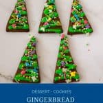 Pinterest image for frosted cookies - Christmas trees.