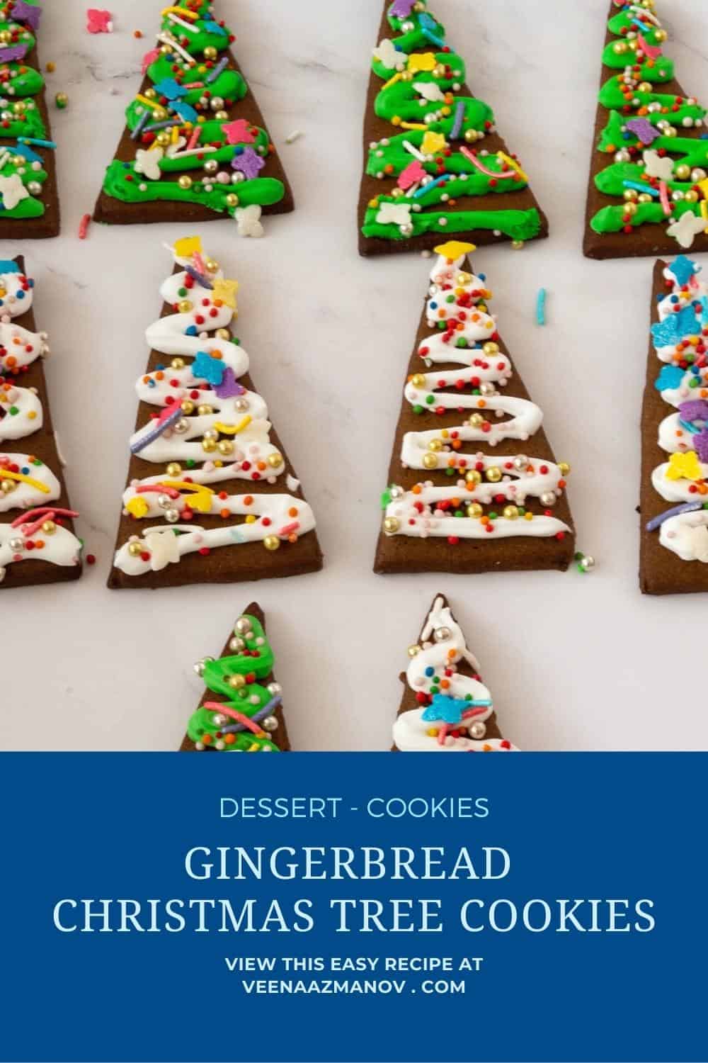 Pinterest image for frosted gingerbread cookies.