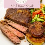 Pinterest image: How to Cook a Medium-Rare Steak on the Stovetop.