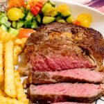 Pinterest image - How to Cook Medium Rare Steak on the Stovetop.