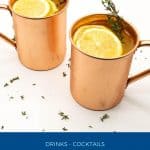 Pinterest image for the cocktail Moscow Mule.