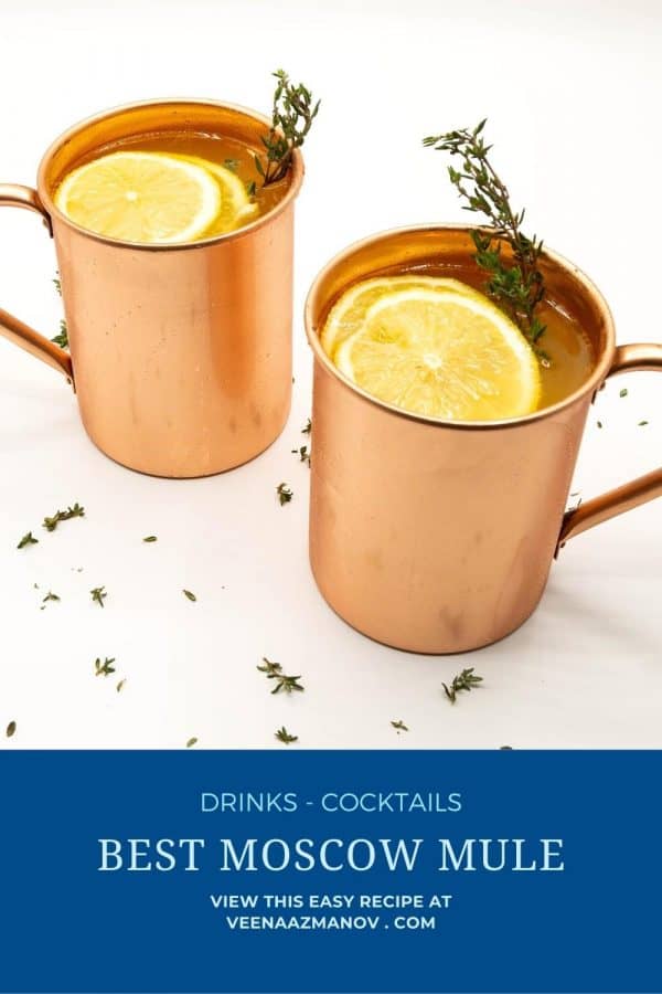 Pinterest image for the cocktail Moscow Mule.