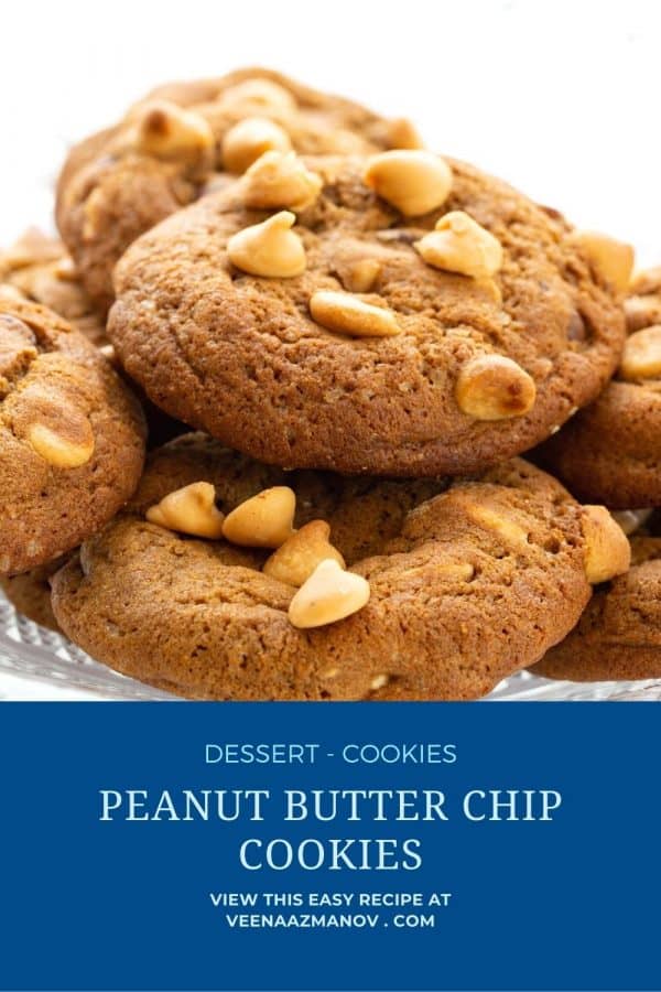 Pinterest image for peanut butter chip cookies.