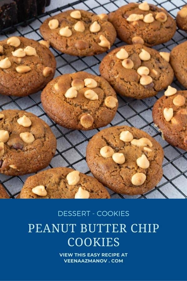 Pinterest image for peanut butter chips cookies.