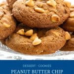 Pinterest image for cookies with peanut butter chips.
