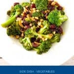 Pinterest image for sautéed broccoli.