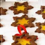 Pinterest image for stained glass snowflake cookies.