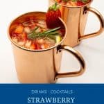 Pinterest image for strawberry moscow mule.