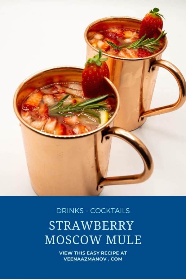 Pinterest image for strawberry moscow mule.