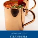Pinterest image for strawberry moscow mule.