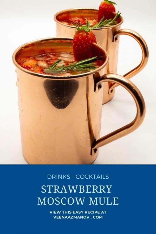 Pinterest image for strawberry moscow mule.