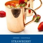Pinterest image for strawberry moscow mule.