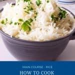 Pinterest image basmati in the instant pot.