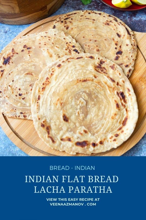 Pinterest image for making Indian Flat bread Chapati, tandoori roti, paratha, lachha paratha.