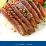 Pinterest image for tuna steaks.