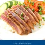 Pinterest image for tuna steaks.