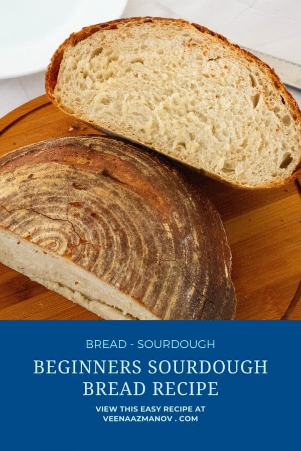 Pinterest image for making sourdough bread.