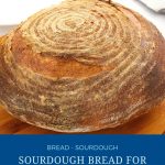 Pinterest image making the sourdough bread recipe.