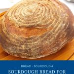 Pinterest image making the sourdough bread recipe.