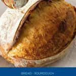 Pinterest image for sourdough loaf with sourdough starter.