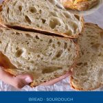 Pinterest image for sourdough bread loaf.