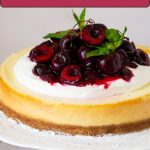 Pinterest image for Cherry Cheesecake aka White Forest Cheesecake.