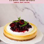 Pinterest image for Cherry Cheesecake aka White Forest Cheesecake.