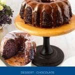 Pinterst image for chocolate cake.