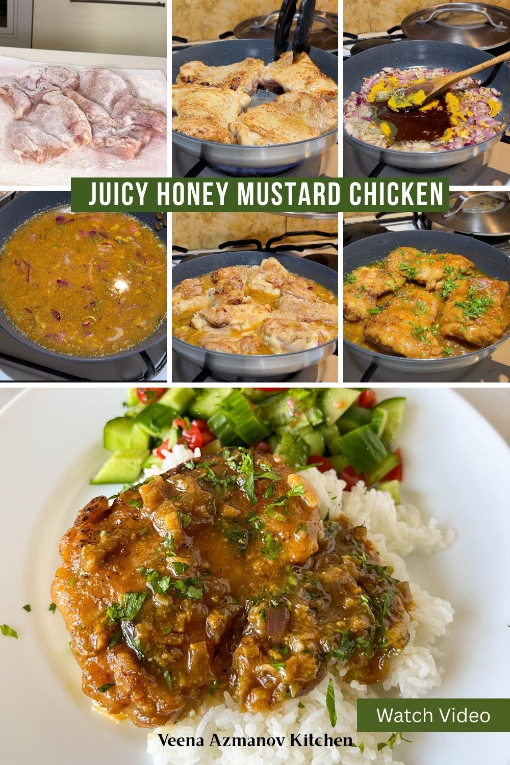 Pinterest image for Saucy Honey Mustard Chicken in 30 minutes.