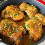 Pinterest image for Saucy Honey Mustard Chicken in 30 minutes.
