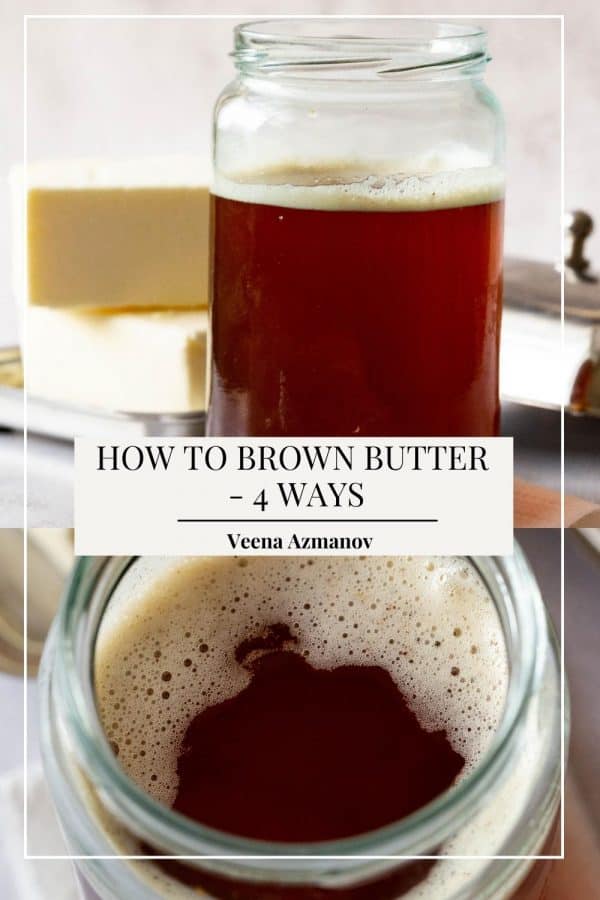 Pinterest image for homemade browned butter.