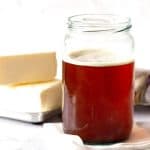 A mason jar with browned butter.
