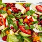 Pinterest image for salad with garden veggies.