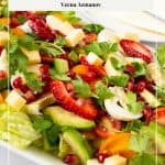 Pinterest image for salad with garden veggies.