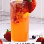 Pinterest image for strawberry mojito.