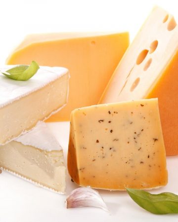 A selection of different types of cheese.