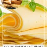 Pinterest image for slices of cheese for freezing.
