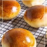 Pinterest image for brioche buns with sourdough.