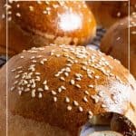 Pinterest image for sourdough buns for burgers.