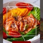 Pinterest image for Poke Bowl with Fresh Salmon.