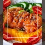 Pinterest image for Poke Bowl with Fresh Salmon.
