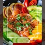 Pinterest image for Poke Bowl with Fresh Salmon.
