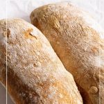Pinterest image making ciabatta recipe.