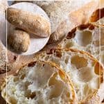 Pinterest image making ciabatta recipe.