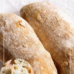 Pinterest image making ciabatta recipe.